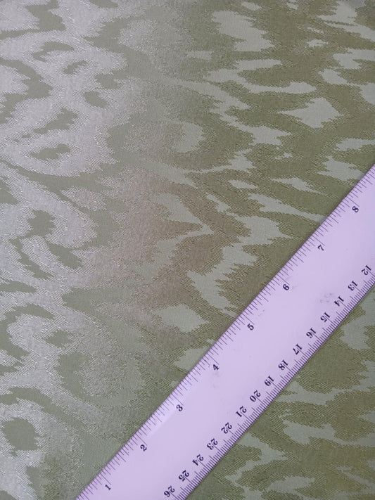 River Island - Satin Viscose Jacquard - Green - 60" Wide - Sold By The Metre