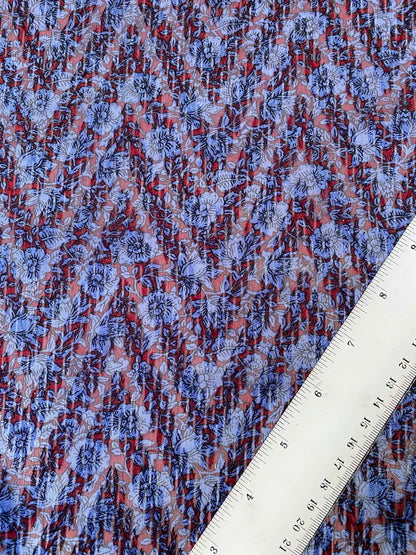 Chevron Yayoo Designer Print - Blue/Red - 58"Wide - Sold By The Metre