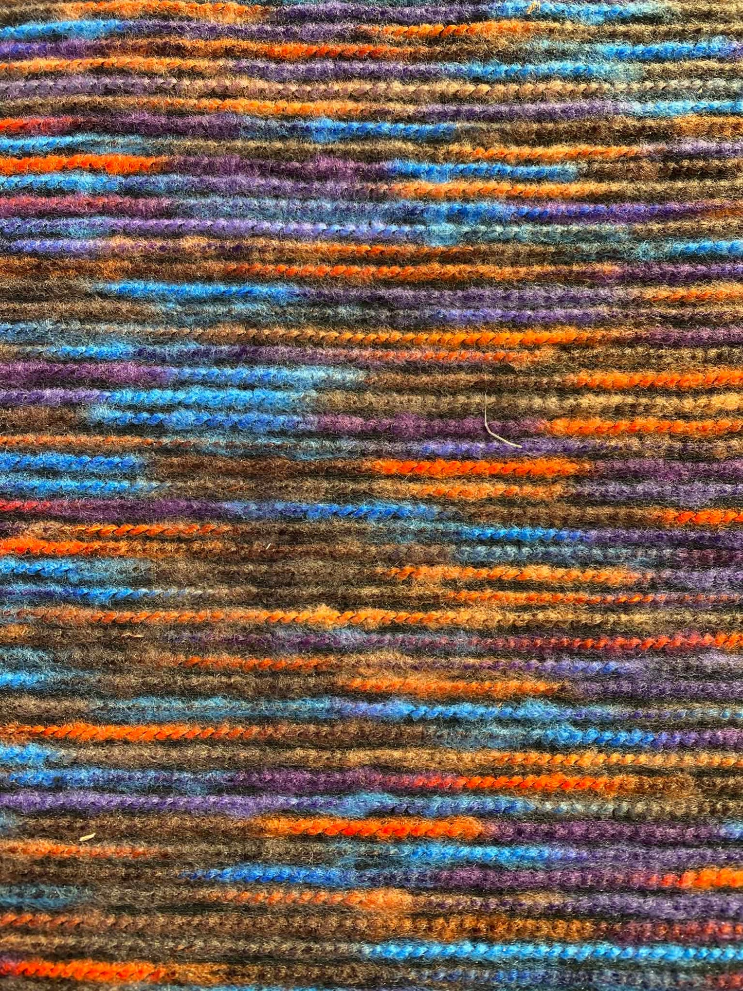 Embroidered Washable Wool - Purple/Orange/Blue/Brown - 54"Wide - Sold By The Metre