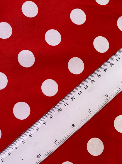 Cotton Spandex 97%/3%- Red/White - 58"Wide - Sold By The Metre