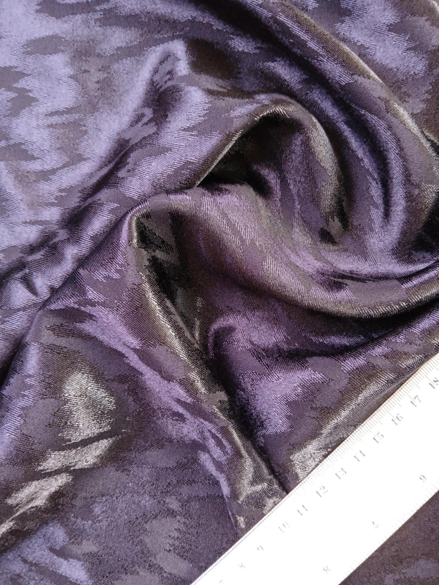 River Island - Satin Viscos Jacquard - Black - 60" Wide - Sold By The Metre