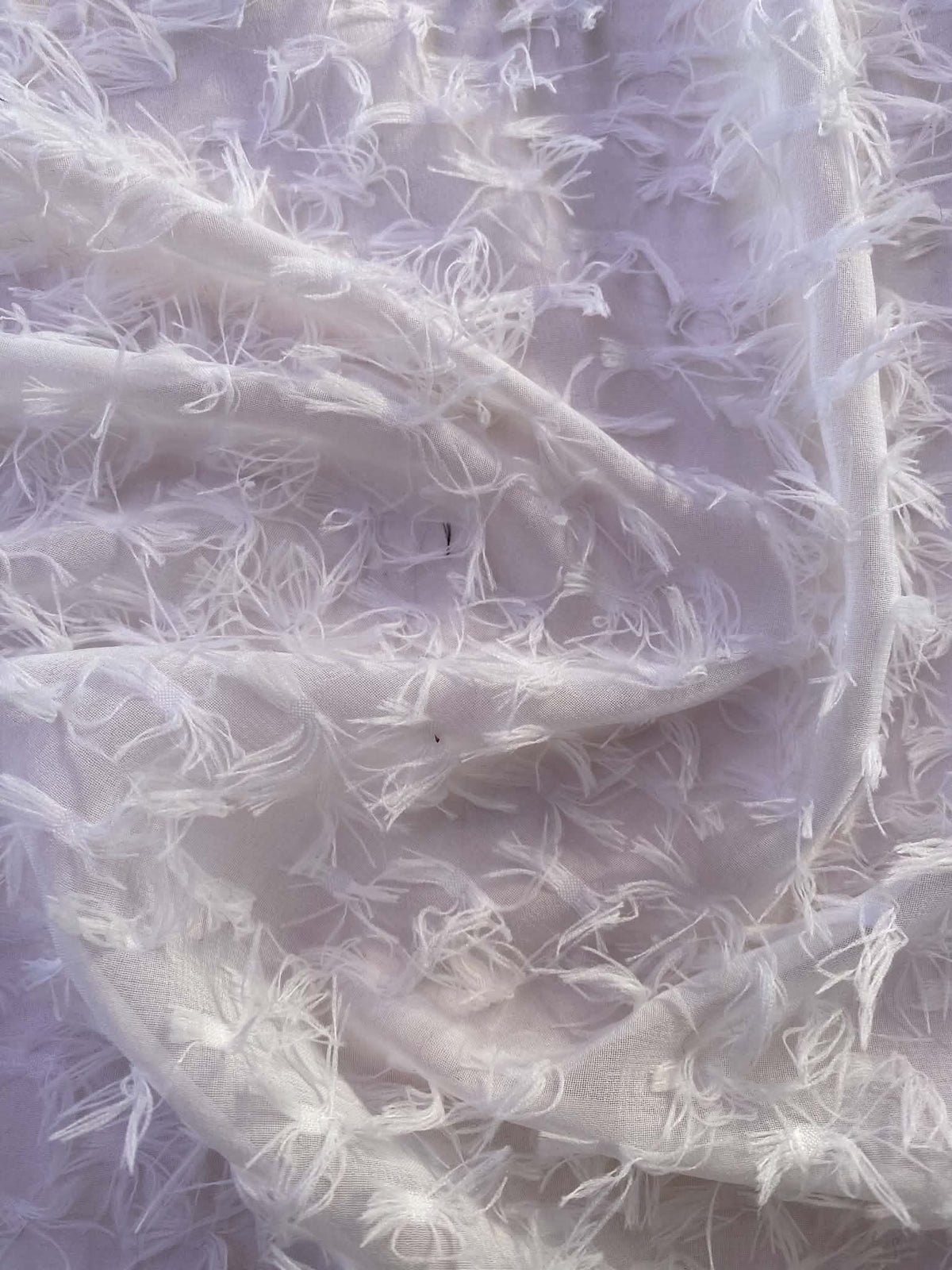 White Eyelash Chiffon Fabric - 57" Wide, £2.50 per Metre