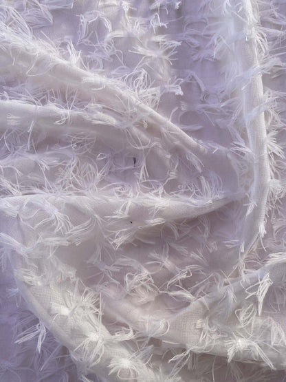 White Eyelash Chiffon Fabric - 57" Wide, £2.50 per Metre
