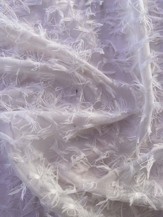 White Eyelash Chiffon Fabric - 57" Wide, £2.50 per Metre