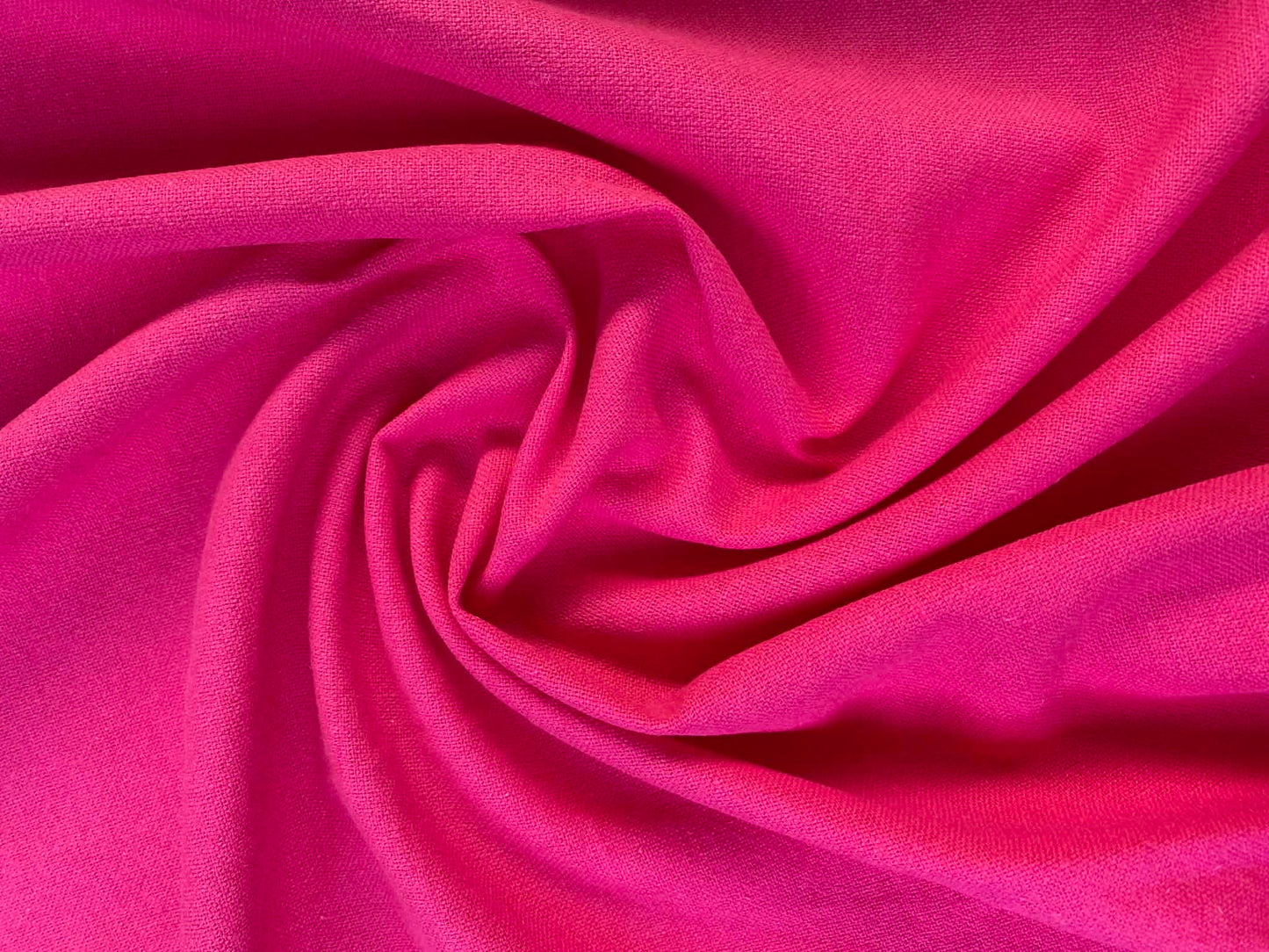 Premium Linen & Cotton Blend Fabric - Hot Pink - 57" Wide - Breathable Dressmaking Fabric