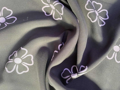 Viscose - Black/Lilac - 57"Wide - Sold By The Metre