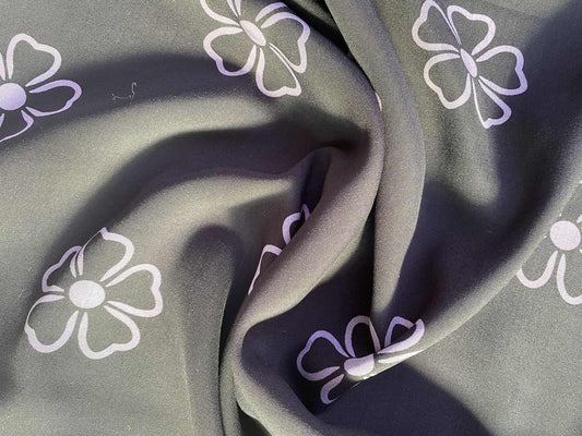 Viscose - Black/Lilac - 57"Wide - Sold By The Metre