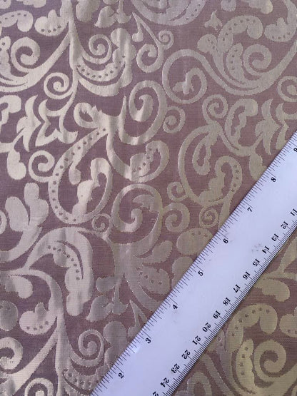 Brocade - Beige/Gold - 63" Wide - Sold By The Metre