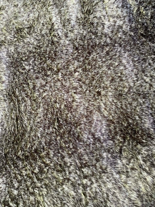 Fur - Dark Grey/Light Grey - 66"Wide - Sold By The Metre