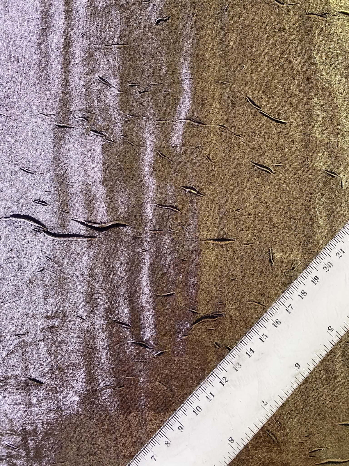 Mercury Metallic Gold and Black Polyester Fabric - 56" Wide, No Stretch