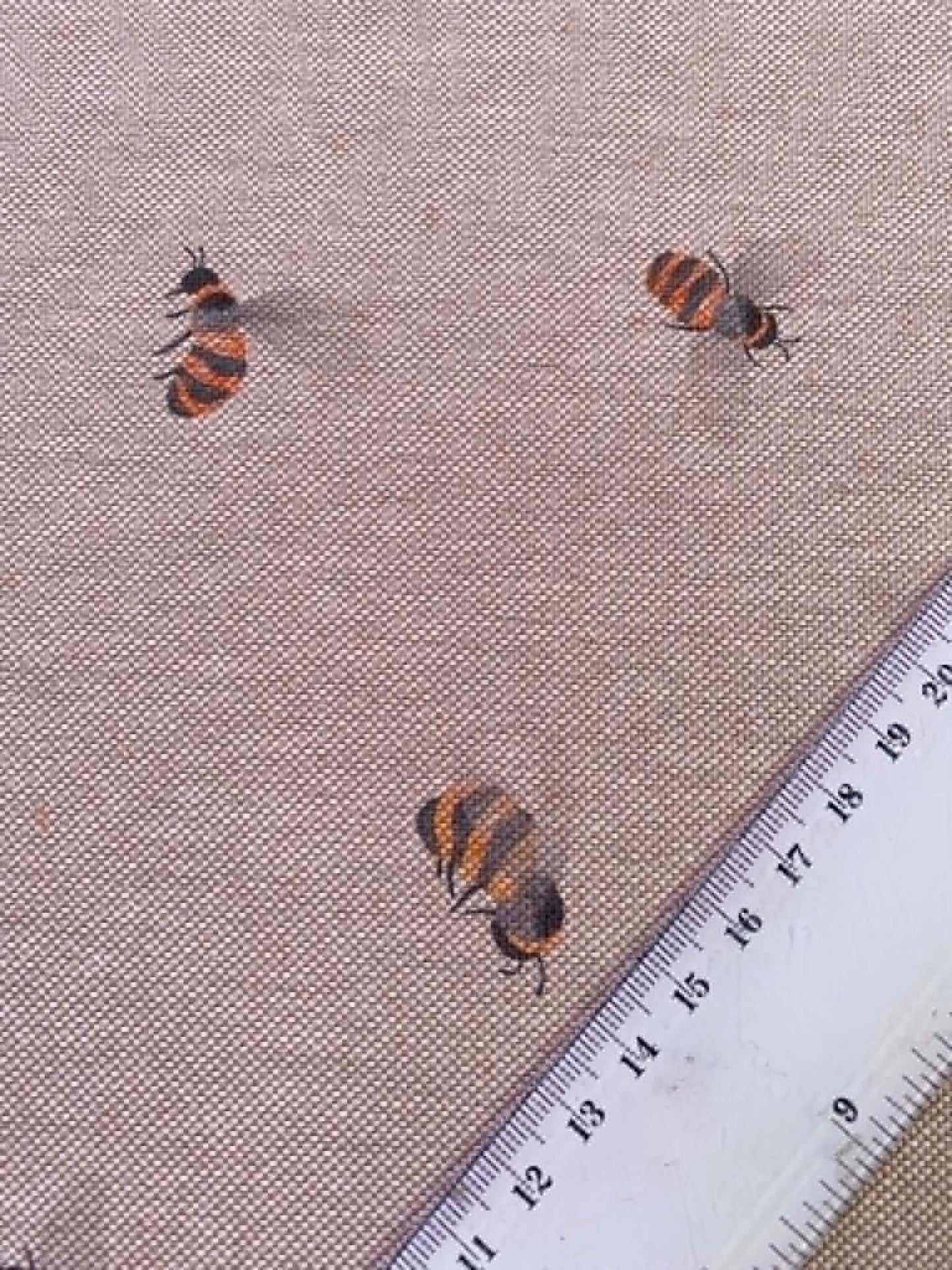 Bumblebee Linen Look Digital Canvas Fabric - 59" Wide - Natural Beige Medium Weight Upholstery & Craft Fabric No Stretch - £9.99/m