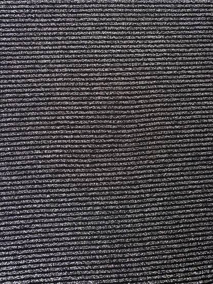 Lurex Rib - Silver/Black - 60"Wide - Sold By The Metre
