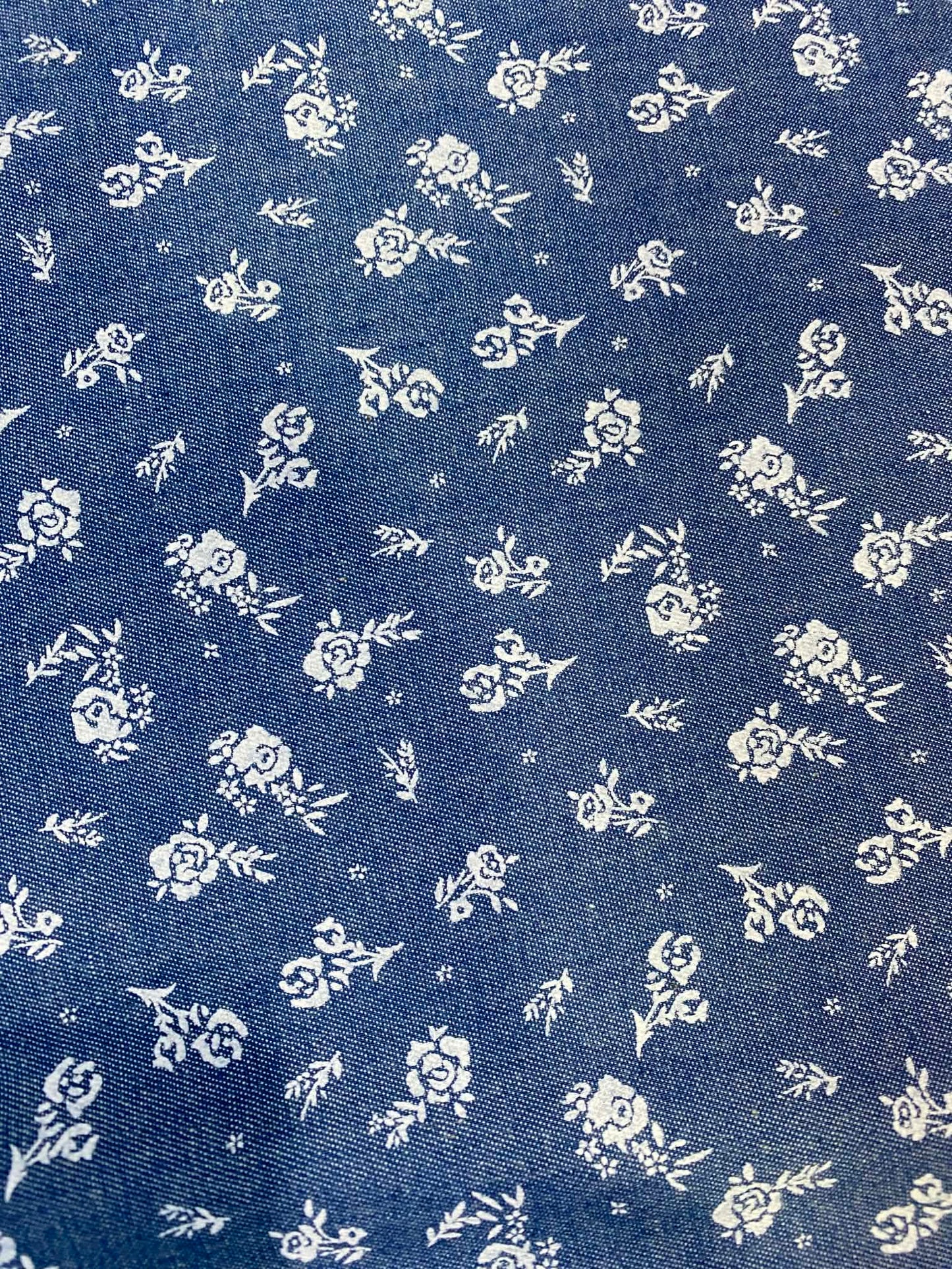 100% Cotton Denim/Chambray - Blue/White - 60"Wide - Sold By The Metre