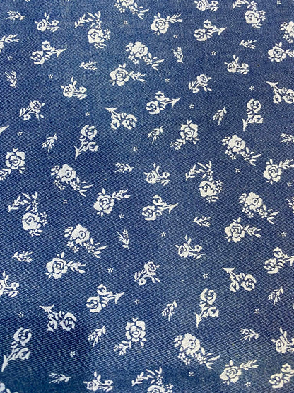 100% Cotton Denim/Chambray - Blue/White - 60"Wide - Sold By The Metre