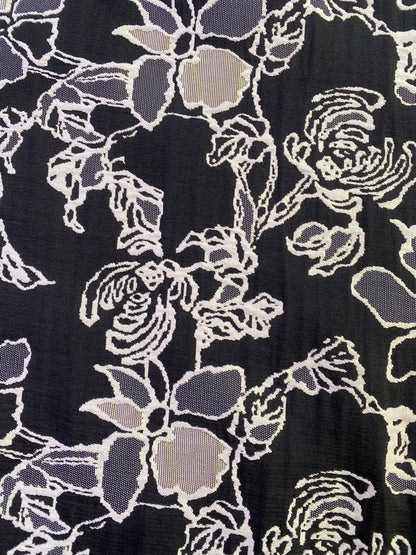 Brocade - Navy/Silver/Cream - 63" Wide - Sold By The Metre