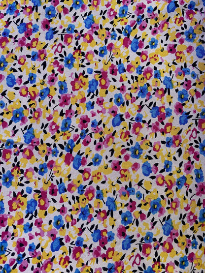 Viscose - Yellow/Pink/Blue - 57"Wide - Sold By The Metre