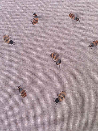 Bumblebee Linen Look Digital Canvas Fabric - 59" Wide - Natural Beige Medium Weight Upholstery & Craft Fabric No Stretch - £9.99/m