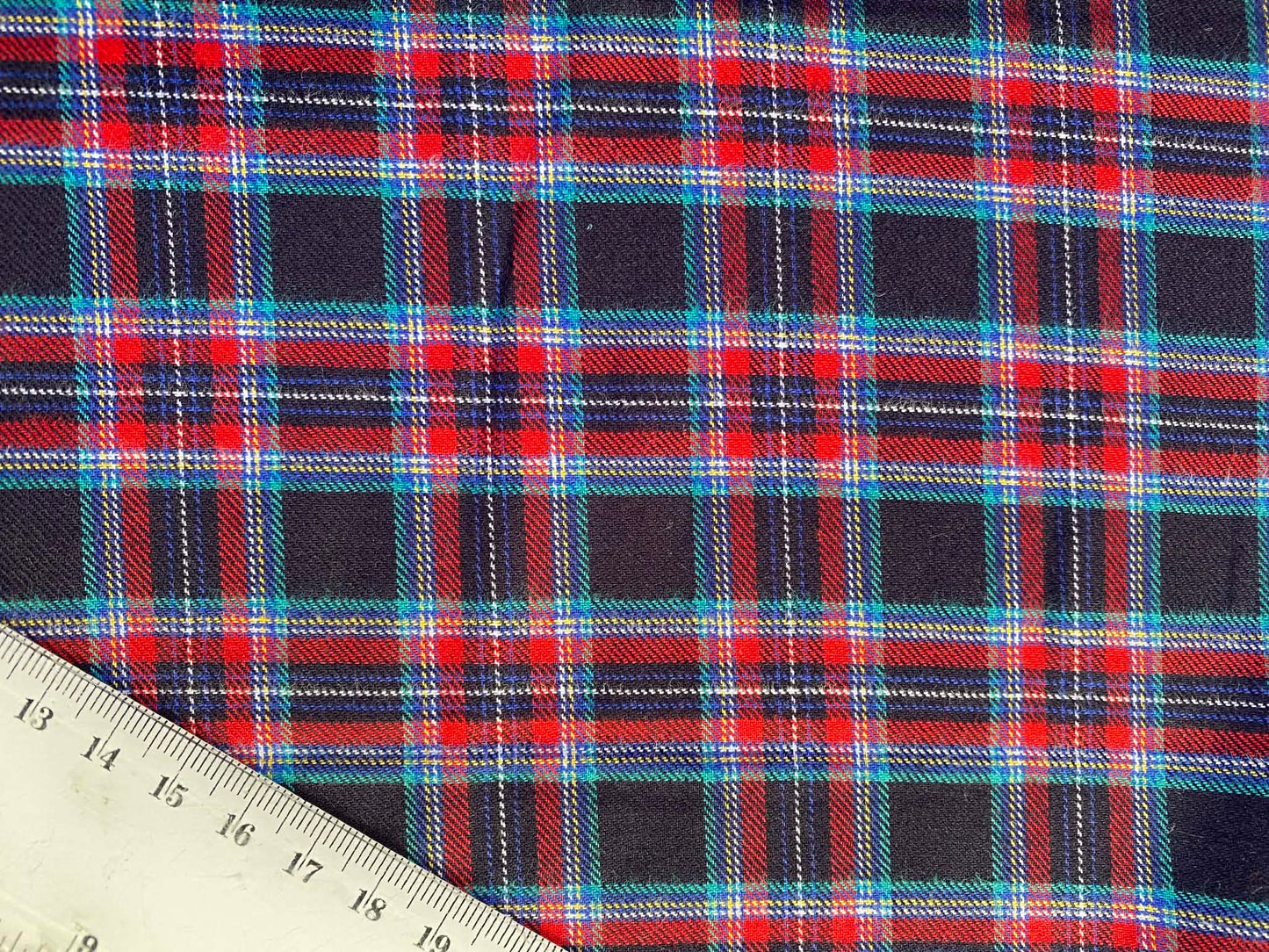 100% Cotton Tartan - Navy/Red/YellowWhite - 59"Wide - Sold By The Metre