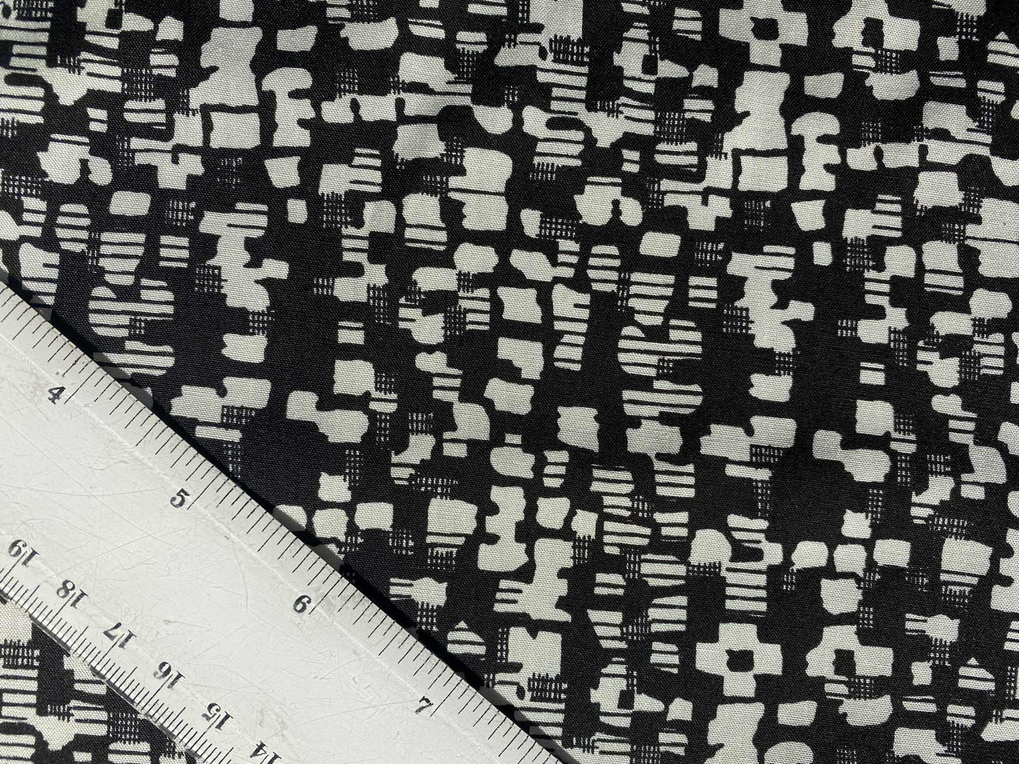Viscose - Black/Cream - 57"Wide - Sold By The Metre
