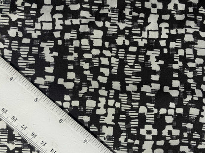Viscose - Black/Cream - 57"Wide - Sold By The Metre