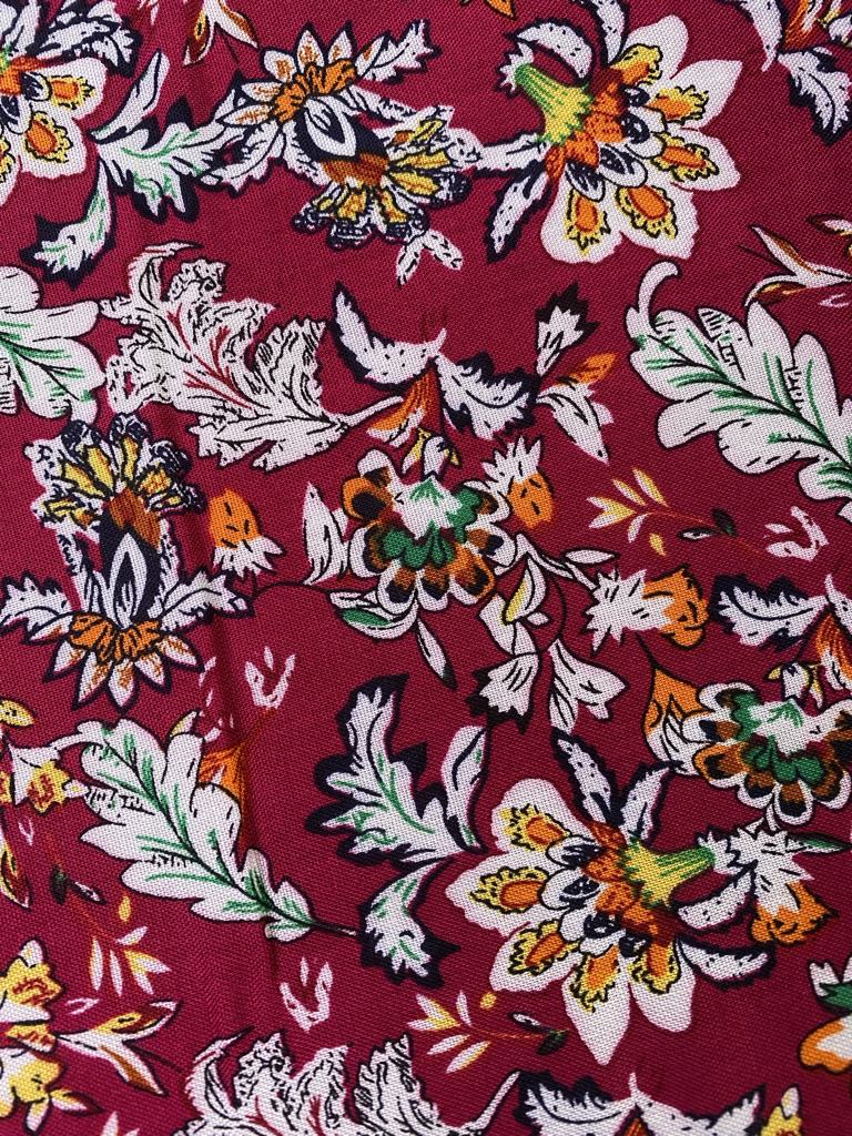 Viscose - Dark Pink/Yellow/Green/Orange - 57" Wide - Sold By The Metre