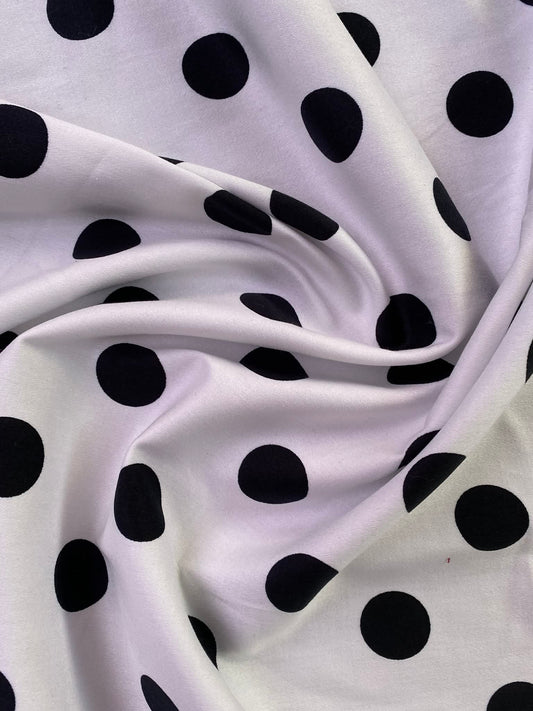 Cotton Spandex 97%/3%- White/Black - 57"Wide - Sold By The Metre