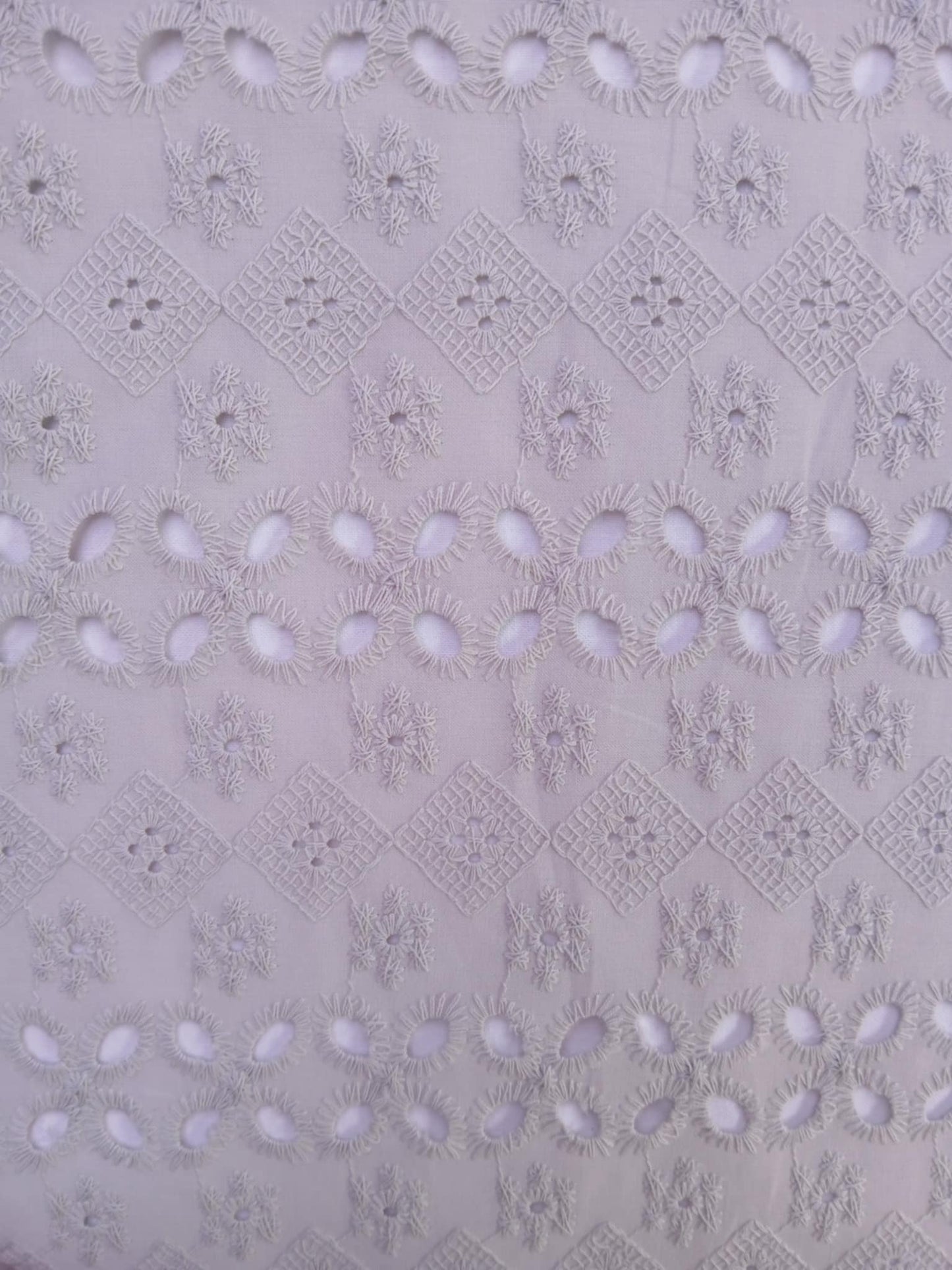 River Island - Broderie Anglaise Cotton - Grey - 58" Wide - Sold By The Metre