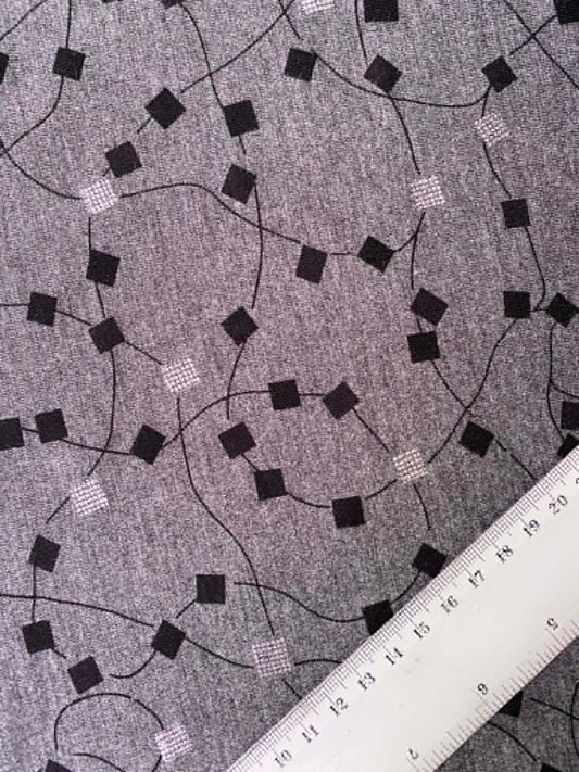 Grey & Silver Ponte Roma Double Knit Jersey Fabric - 60" Wide - Stretch - Mid-Weight - £2.99/m