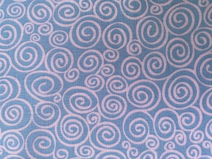 Blue and White Swirl Print 100% Cotton Fabric - 44/45" Wide - By The Metre