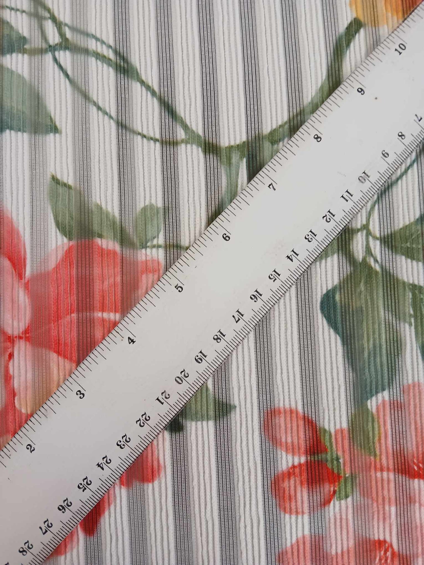 Polyester Burnout - Cream/Pink/Yellow/Green - 56" Wide - Sold By the Metre