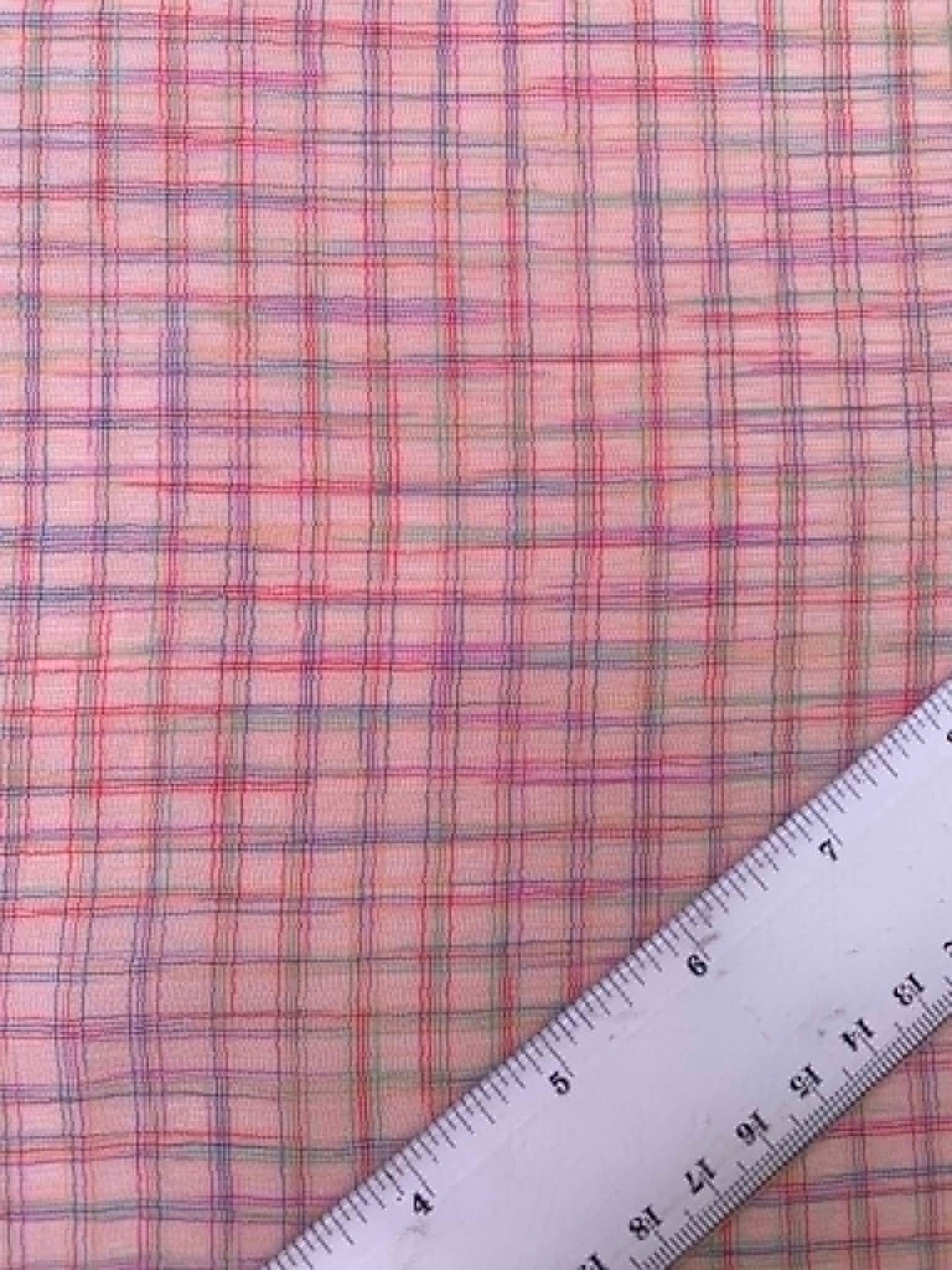 Dusty Pink Plaid Chiffon Check Fabric - 55" Wide - Sheer Lightweight No Stretch - £2.50/m