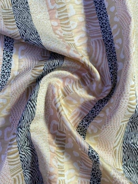 Gold & Bronze Animal Print Jacquard Brocade - 64" Wide - Lightweight Designer Fabric - Zebra & Leopard Pattern - £3.99/m
