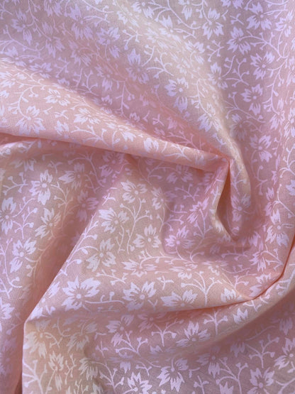 Poly Cotton - Peach/White - 45" Wide