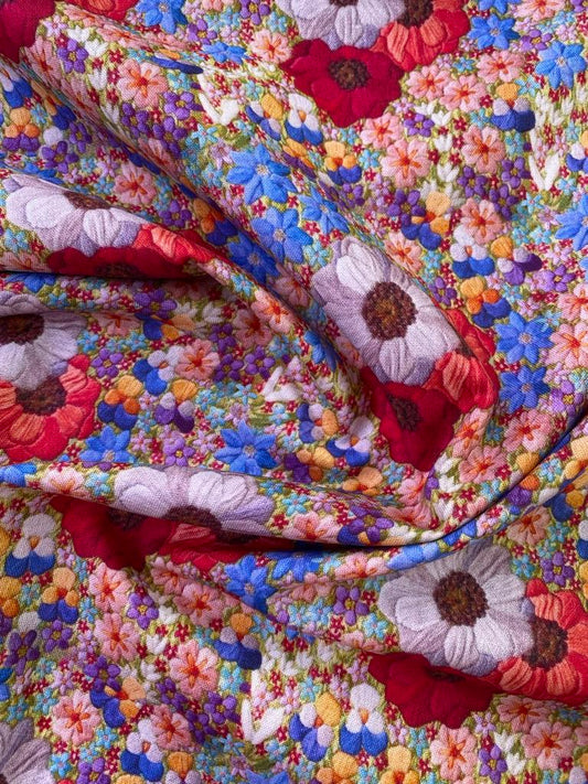 100% Cotton - Red/Pink/Blue/White/Purple - 44" Wide - Sold By The Metre