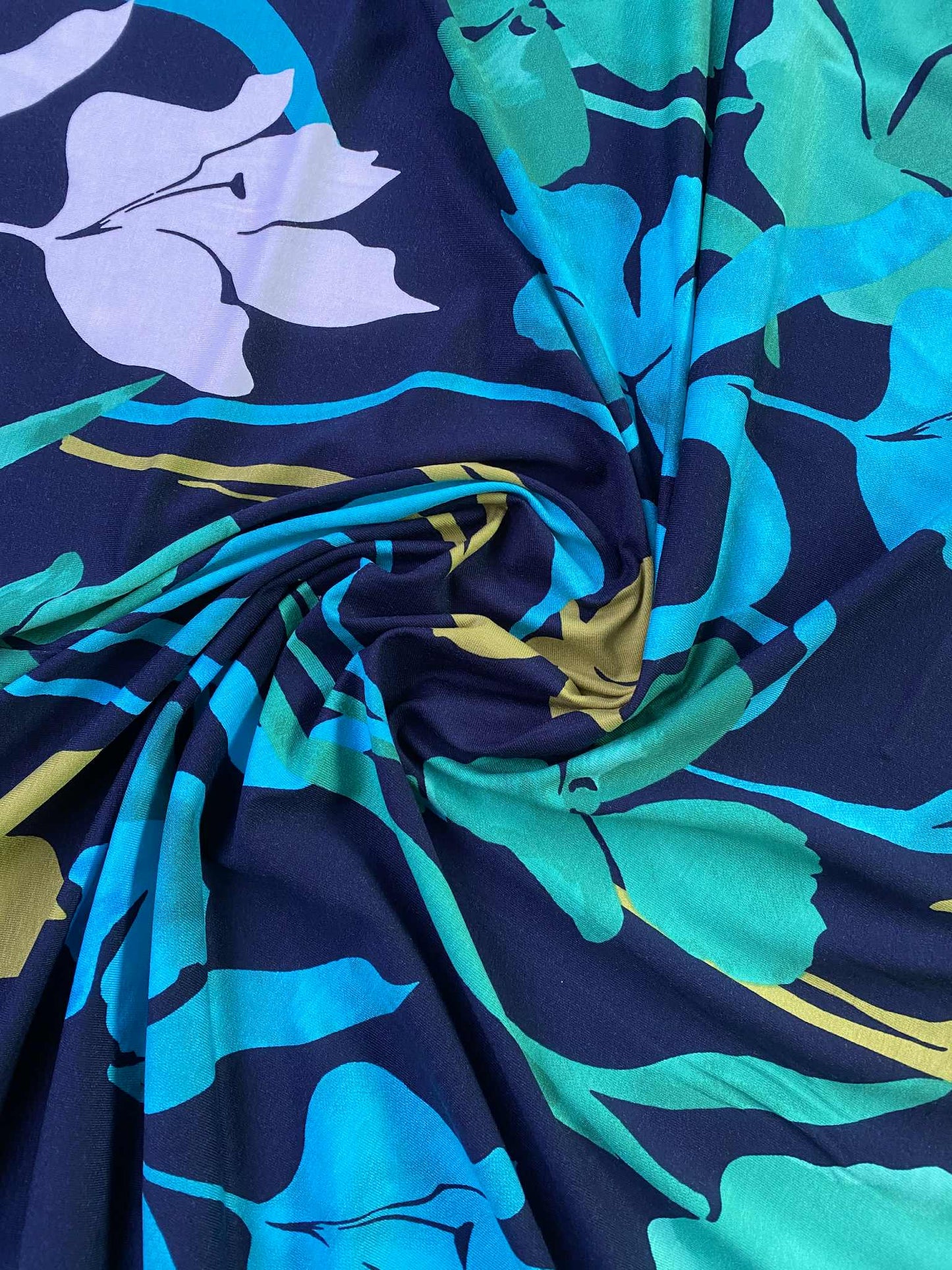 Viscose Lycra - Black/Green/Turquoise/White/Mustard - 60"Wide - Sold By The Metre