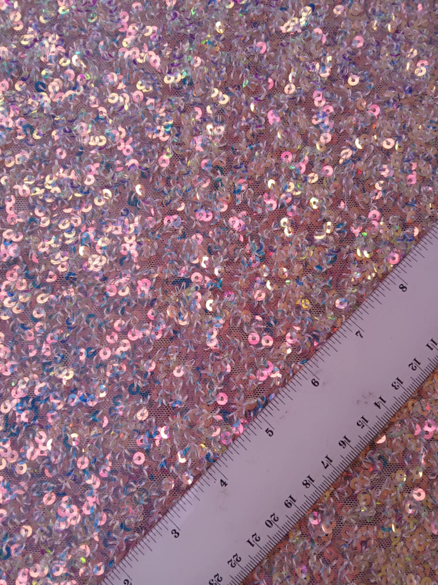 River Island - Sequins (Sewn on) - Pink/Peach - 40" Wide - Sold By The Metre