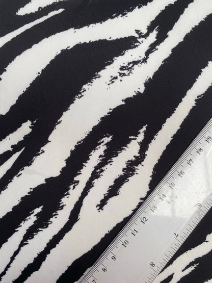 Satin - Zebra - Black/White - 59" Wide - Sold By The Metre