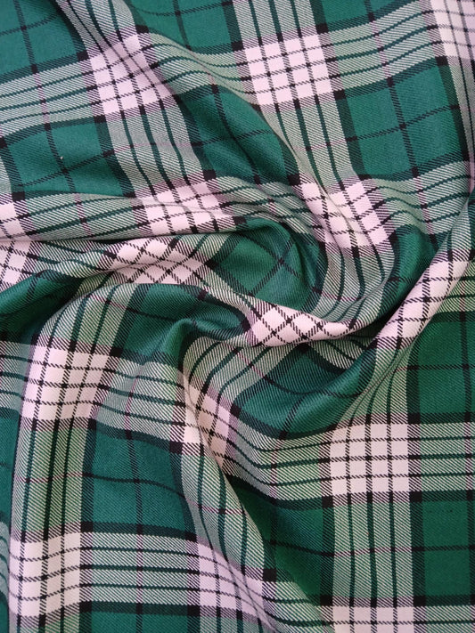 Poly Viscose - Green/Black/Pink - 54" Wide - Sold By The Metre