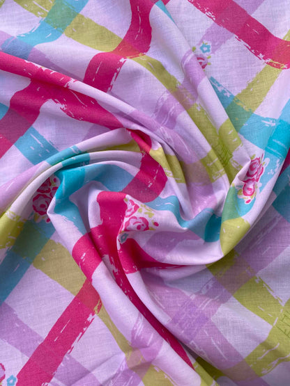 100% Cotton - White/Pink/Lilac/Green/Yellow - 45" Wide
