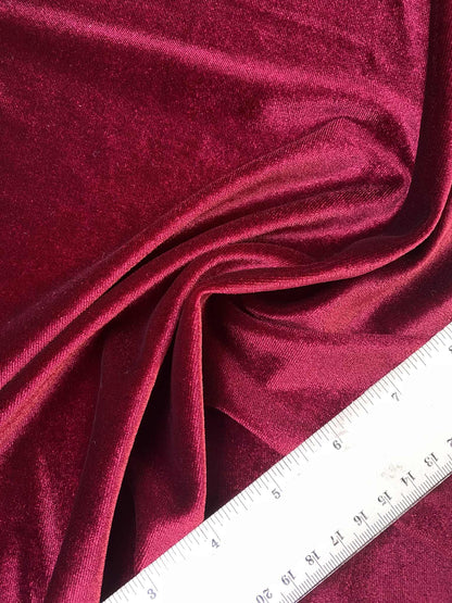 Spandex Velvet - Claret - 62" Wide - Sold By The Metre
