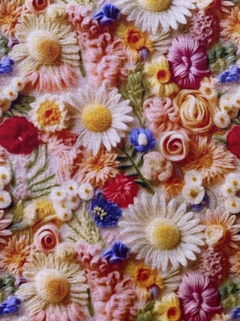 100% Cotton - Orange/Pink/Blue/Cream - 44" Wide - Sold By The Metre