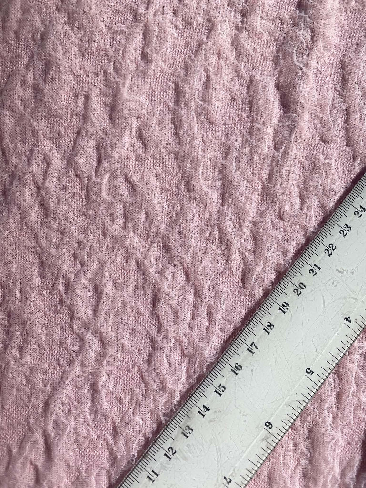 Light Pink Crinkle Stretch Fabric - 92% Polyester 8% Spandex, 62" Wide