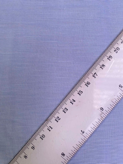 100% Cotton Chambray Striped Fabric - 59" Wide - Navy Blue & White Classic Dressmaking Shirting No Stretch