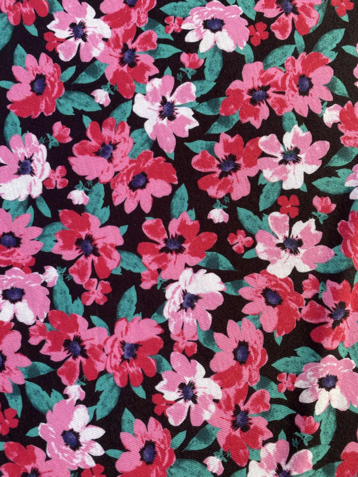 Spun Poly - Pink/Black/Green - 59"Wide - Sold By The Metre