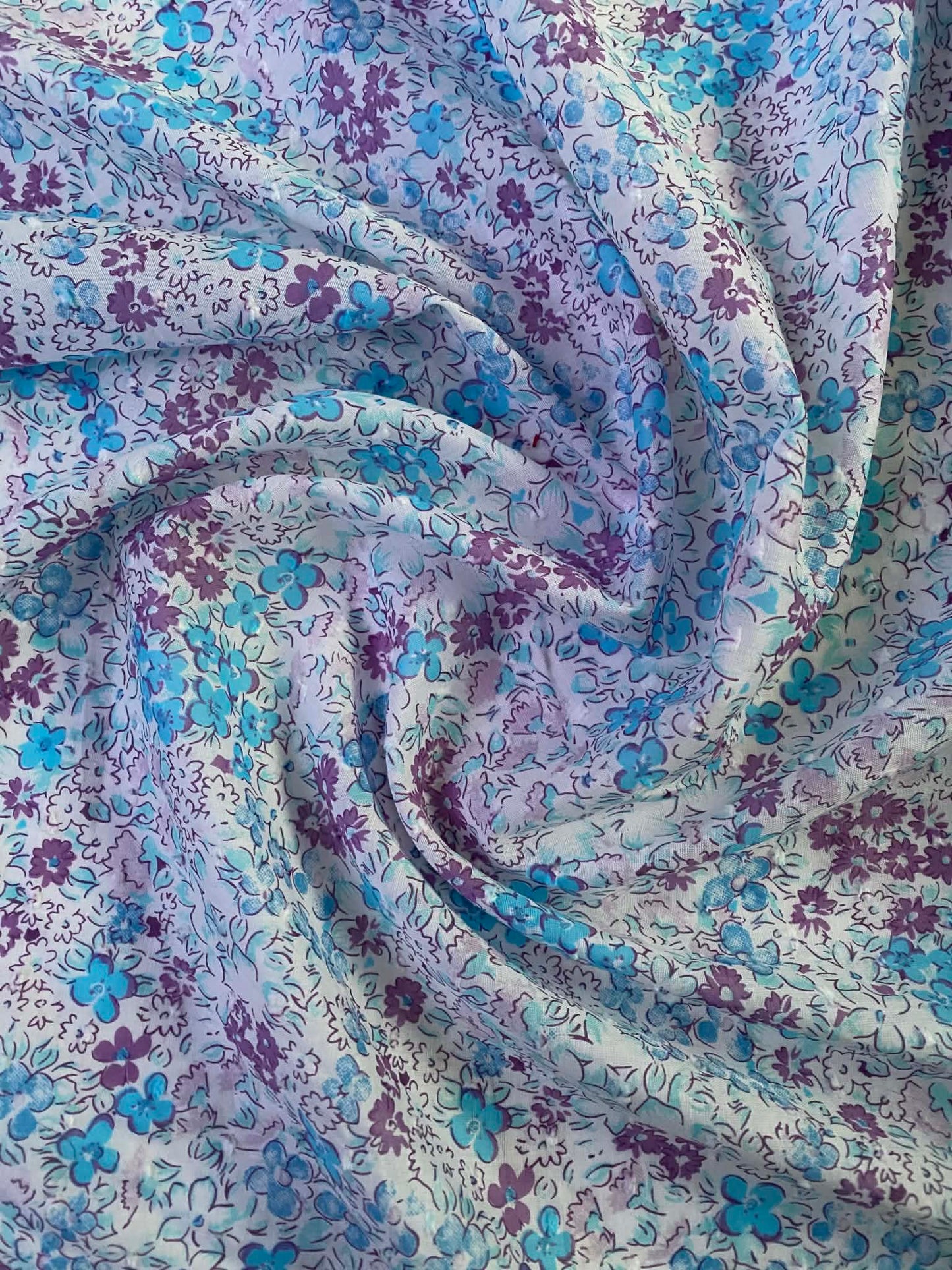 Cotton Dobby - Purple/Pink/Blue/White - 60"Wide - Sold By The Metre
