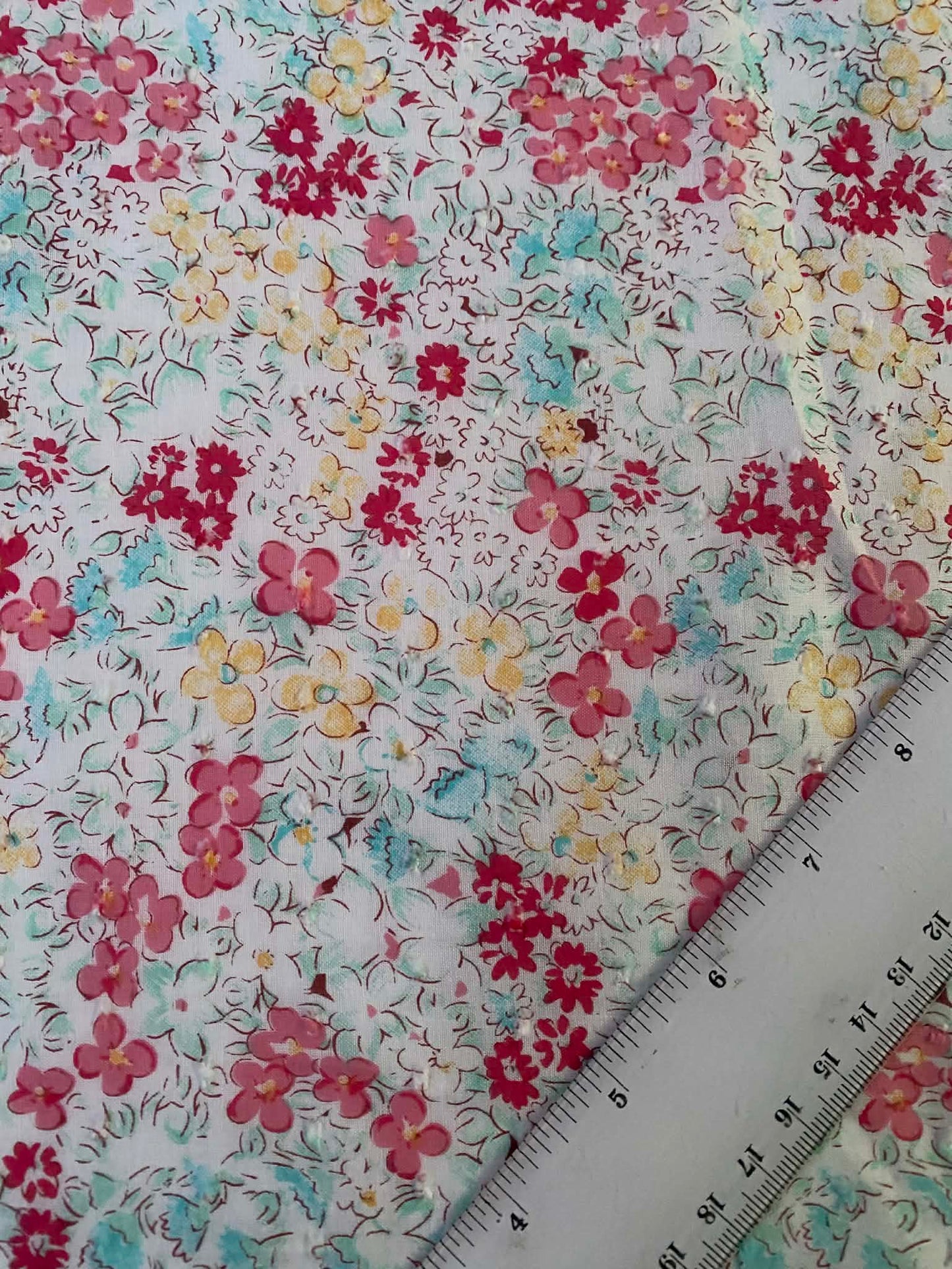 Cotton Dobby - White/Pink/Green/Yellow - 60"Wide - Sold By The Metre