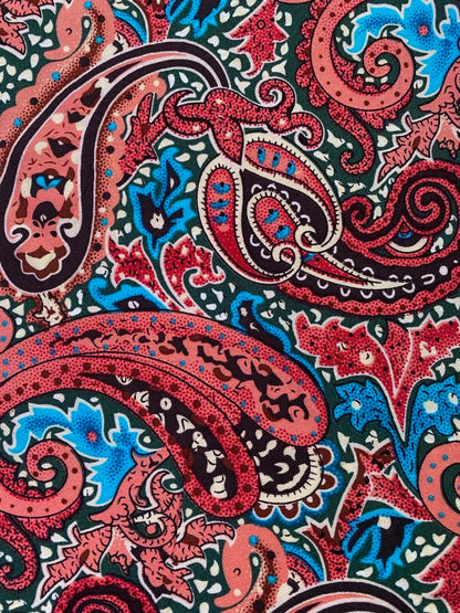 Viscose - Plum/Peach/Blue/Black - 57" Wide - Sold By The Metre