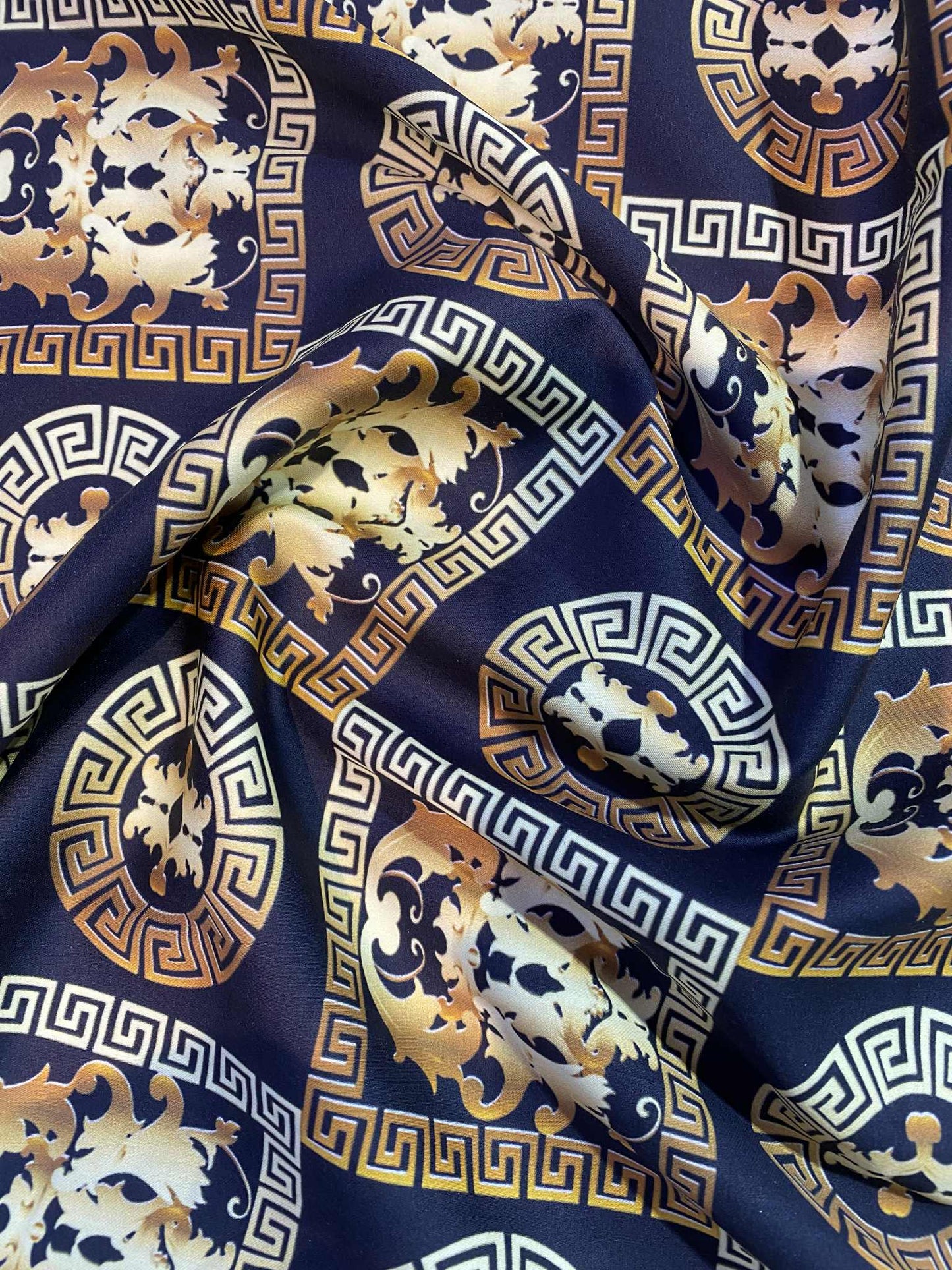 Cotton Satin - Black/Gold/Yellow - 56"Wide - Sold By The Metre
