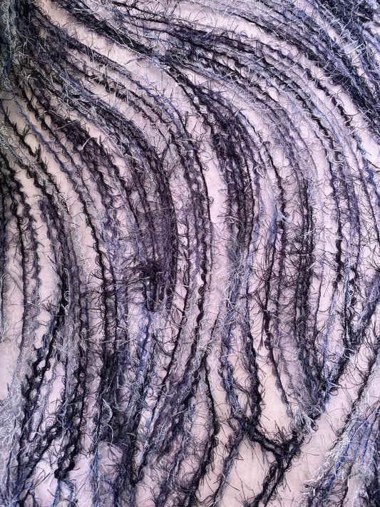 Double Scalloped Fringed Lace - Grey - 52"Wide - Sold By The Metre