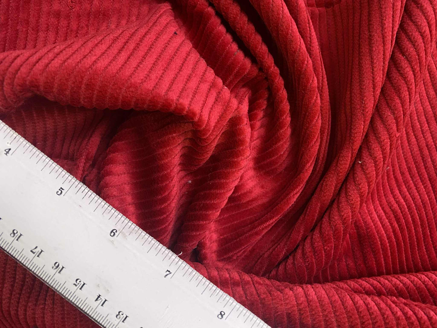 100% Cotton Corduroy - Crimson - 57"Wide - Sold By The Metre